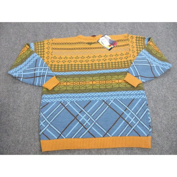 VINTAGE Willie Esco Sweater Mens Large Yellow Geometric Hip Hop 90s Y2K‎ - Picture 9 of 12